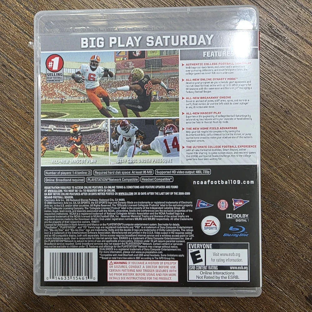 NCAA Football 09 (PlayStation 3 PS3) - Complete CIB w/ Manual & Case